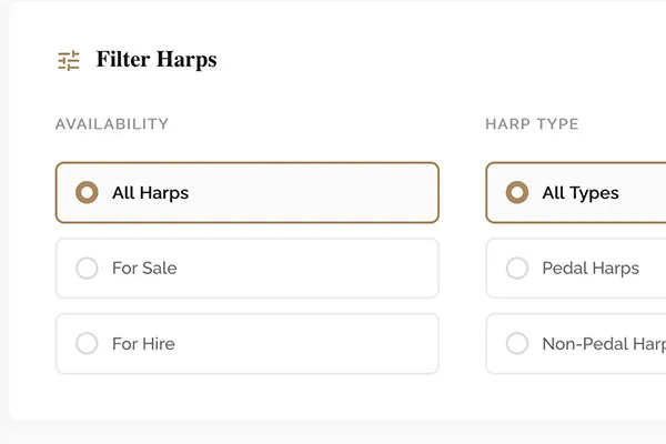 Affairs of the Harp filter interface