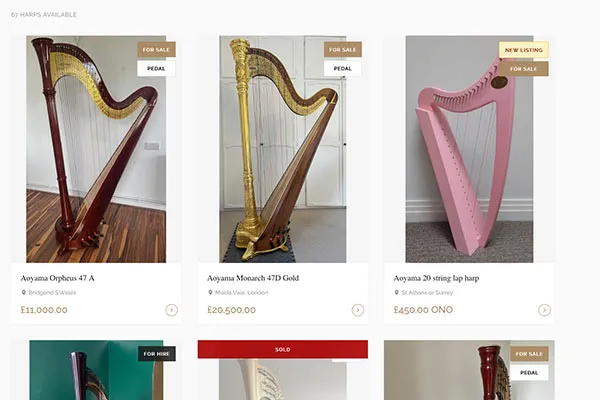 Affairs of the Harp listings page
