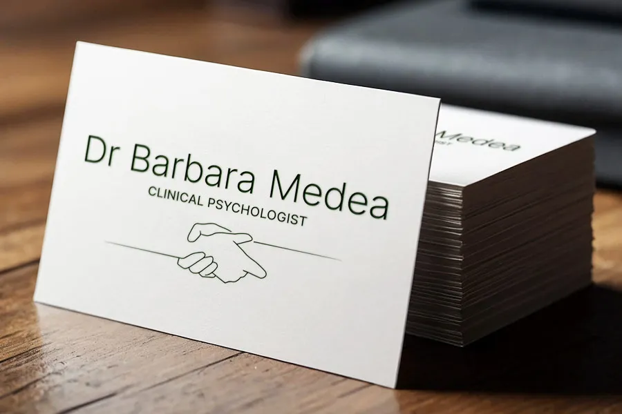 Business card for Dr Barbara Medea
