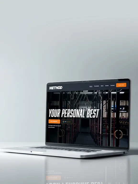 Modern website design on a clean desktop screen